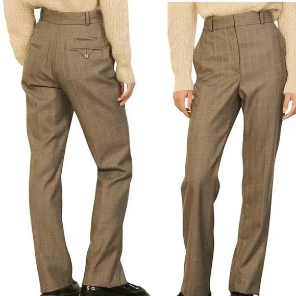 Sandro Pleated Wide Leg Tailored Pants - Picture 2 of 12